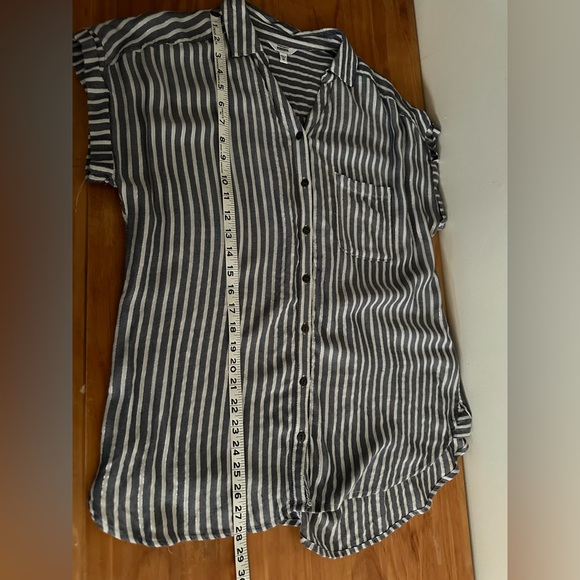 Sonoma Metallic Stripe Short Sleeve Dolman Top gray /White Women’s medium - Picture 8 of 11